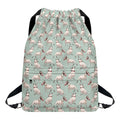 Laurel Green Bull Terrier Pattern Print Drawstring Backpack
