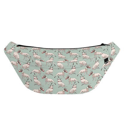Laurel Green Bull Terrier Pattern Print Fanny Pack