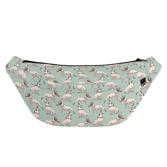 Laurel Green Bull Terrier Pattern Print Fanny Pack