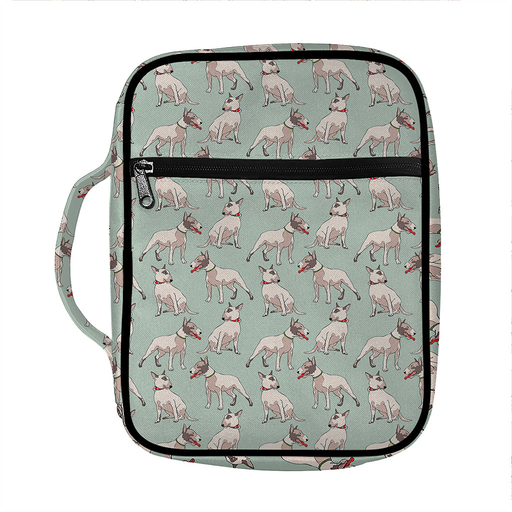Laurel Green Bull Terrier Pattern Print Front Pocket Bible Bag
