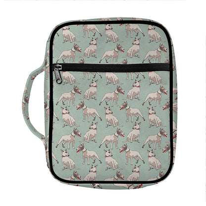 Laurel Green Bull Terrier Pattern Print Front Pocket Bible Bag