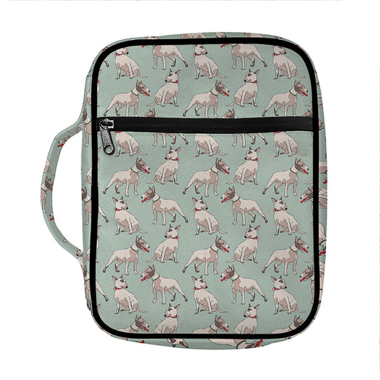 Laurel Green Bull Terrier Pattern Print Front Pocket Bible Bag