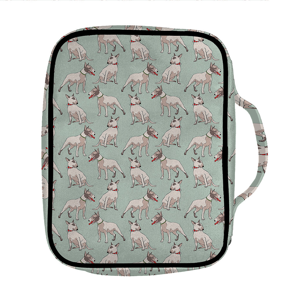 Laurel Green Bull Terrier Pattern Print Front Pocket Bible Bag