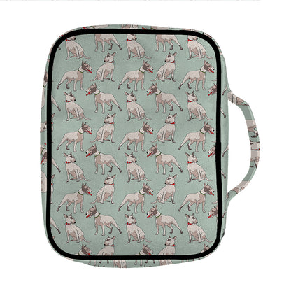 Laurel Green Bull Terrier Pattern Print Front Pocket Bible Bag