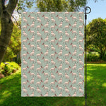 Laurel Green Bull Terrier Pattern Print Garden Flag