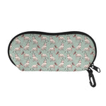 Laurel Green Bull Terrier Pattern Print Glasses Case
