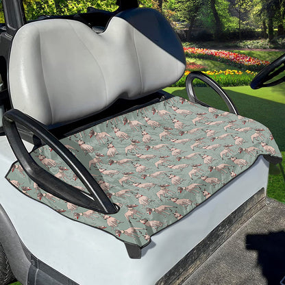 Laurel Green Bull Terrier Pattern Print Golf Cart Seat Cover