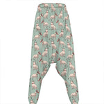 Laurel Green Bull Terrier Pattern Print Hammer Pants