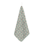 Laurel Green Bull Terrier Pattern Print Hand Towel