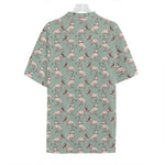 Laurel Green Bull Terrier Pattern Print Hawaiian Shirt