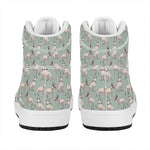 Laurel Green Bull Terrier Pattern Print High Top Leather Sneakers