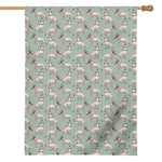 Laurel Green Bull Terrier Pattern Print House Flag