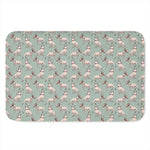 Laurel Green Bull Terrier Pattern Print Indoor Door Mat
