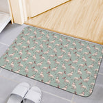 Laurel Green Bull Terrier Pattern Print Indoor Door Mat