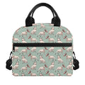 Laurel Green Bull Terrier Pattern Print Insulated Lunch Bag