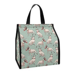 Laurel Green Bull Terrier Pattern Print Insulated Lunch Tote