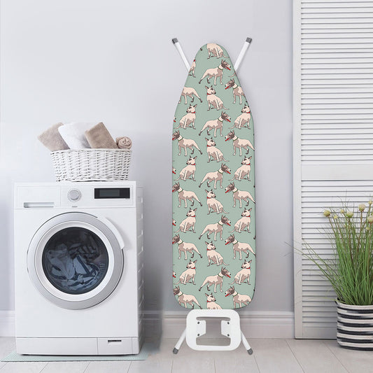 Laurel Green Bull Terrier Pattern Print Ironing Board Cover