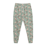 Laurel Green Bull Terrier Pattern Print Jogger Pants