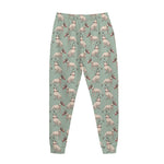 Laurel Green Bull Terrier Pattern Print Jogger Pants