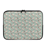 Laurel Green Bull Terrier Pattern Print Laptop Sleeve