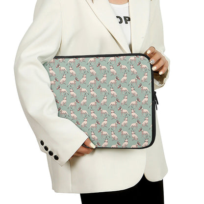 Laurel Green Bull Terrier Pattern Print Laptop Sleeve