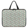 Laurel Green Bull Terrier Pattern Print Laptop Sleeve With Handle