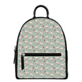 Laurel Green Bull Terrier Pattern Print Leather Backpack