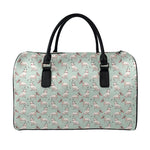 Laurel Green Bull Terrier Pattern Print Leather Duffle Bag