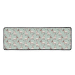 Laurel Green Bull Terrier Pattern Print Long Kitchen Mat