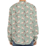 Laurel Green Bull Terrier Pattern Print Long Sleeve Baseball Jersey