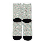 Laurel Green Bull Terrier Pattern Print Long Socks