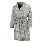 Laurel Green Bull Terrier Pattern Print Men's Bathrobe