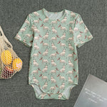 Laurel Green Bull Terrier Pattern Print Men's Bodysuit