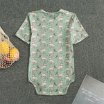 Laurel Green Bull Terrier Pattern Print Men's Bodysuit