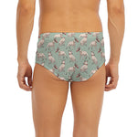 Laurel Green Bull Terrier Pattern Print Men's Briefs