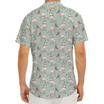 Laurel Green Bull Terrier Pattern Print Men's Deep V-Neck Shirt