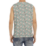 Laurel Green Bull Terrier Pattern Print Men's Fitness Tank Top