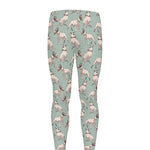 Laurel Green Bull Terrier Pattern Print Men's leggings