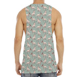 Laurel Green Bull Terrier Pattern Print Men's Muscle Tank Top