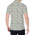 Laurel Green Bull Terrier Pattern Print Men's Shirt