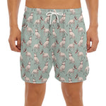 Laurel Green Bull Terrier Pattern Print Men's Split Running Shorts