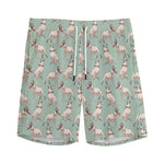 Laurel Green Bull Terrier Pattern Print Men's Sports Shorts