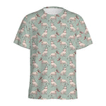 Laurel Green Bull Terrier Pattern Print Men's Sports T-Shirt