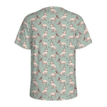 Laurel Green Bull Terrier Pattern Print Men's Sports T-Shirt