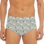 Laurel Green Bull Terrier Pattern Print Men's Triangle Swim Briefs