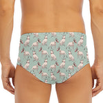 Laurel Green Bull Terrier Pattern Print Men's Triangle Swim Briefs