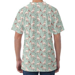 Laurel Green Bull Terrier Pattern Print Men's Velvet T-Shirt