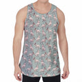 Laurel Green Bull Terrier Pattern Print Men's Velvet Tank Top