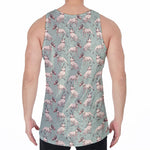Laurel Green Bull Terrier Pattern Print Men's Velvet Tank Top