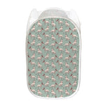 Laurel Green Bull Terrier Pattern Print Mesh Laundry Hamper